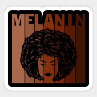 Melanin, afro, black woman, African American, Black Girl Magic Sticker